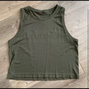OLIVE CROPPED LULULEMON TANK